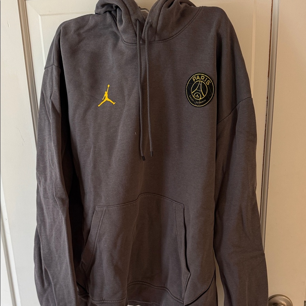 Jordan Charcoal Hoodie with Yellow Logo Accents